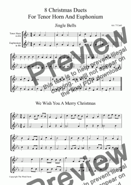 page one of 8 Christmas Duets For Tenor Horn And Euphonium