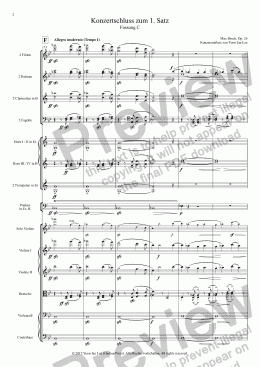 page one of Bruch: Violin Concerto No. 1 in G Minor, Op. 26: I. concert ending by Yoon Jae Lee (Version C for Orchestra)