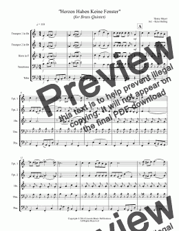 page one of Polka - Herzen Haben Keine Fenster  (Brass Quintet)