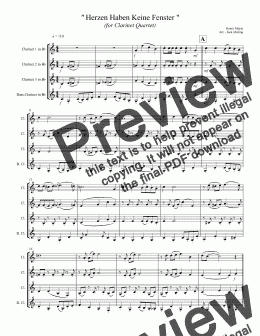 page one of Polka - Herzen Haben Keine Fenster (Clarinet Quartet)