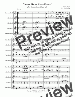 page one of Polka - Herzen Haben Keine Fenster (Saxophone Quartet SATB or AATB)