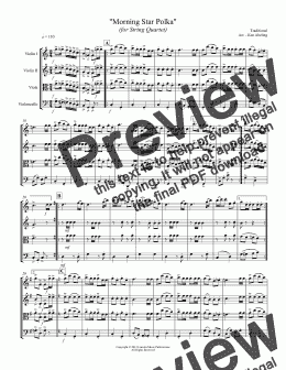 page one of Polka - Morning Star Polka (String Quartet)