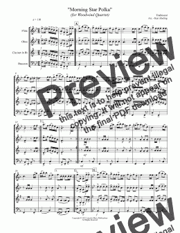 page one of Polka - Morning Star Polka (Woodwind Quartet)