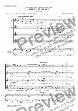 page one of GRACE - No.97 of 252 GARTON GRACES Mainly for  Female Voices but sometimes Mixed. .THE LAST GRACE' for SSAA a cappella [Canon]