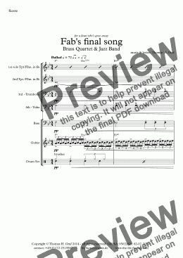 page one of Fab’s final song -  Jazz Band