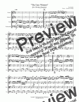 page one of Joplin - The Easy Winners (String Quartet)