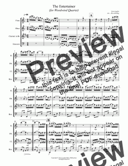 page one of Joplin - The Entertainer (Woodwind Quartet)
