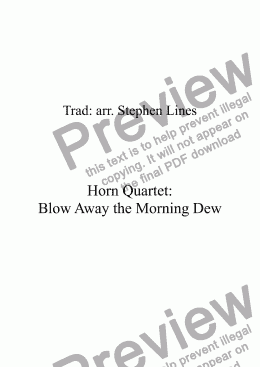 page one of Horn Quartet: Blow Away the Morning Dew