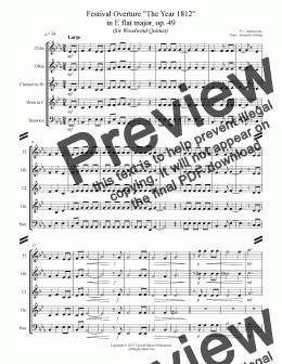 page one of 1812 Overture - P. I. Tchaikovsky (Woodwind Quintet)