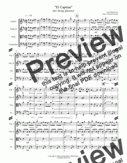 page one of March - El Capitan (String Quartet)