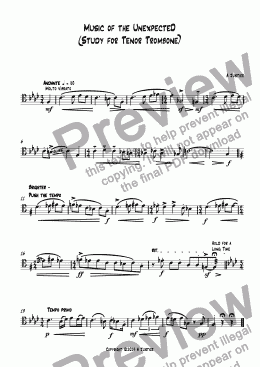 page one of Music of the UnexpecteD (Study for Tenor Trombone)