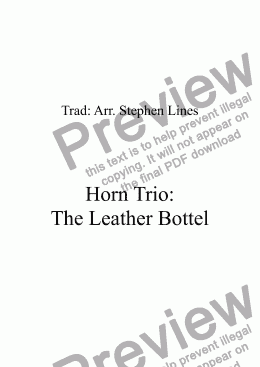 page one of Horn Trio: The Leather Bottel