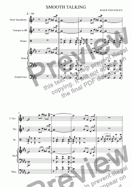 page one of Smooth Talking (quintet)
