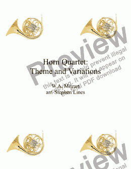 page one of Horn Quartet: Theme and Variations