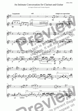page one of An Intimate Conversation for Clarinet and Guitar
