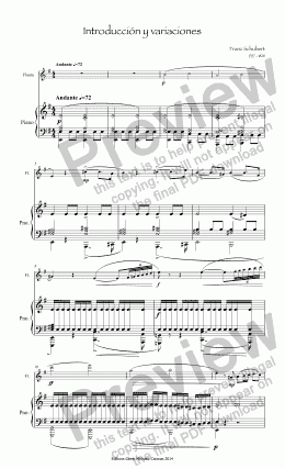 page one of Schubert Theme & Variations for Flute & Piano