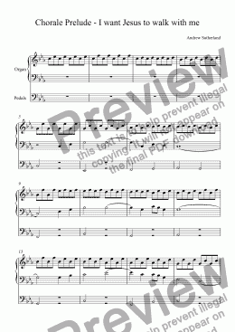page one of Chorale Prelude - I want Jesus to walk with me