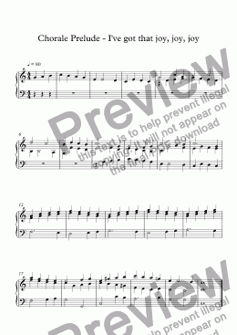 page one of Chorale Prelude - I’ve got that joy, joy, joy