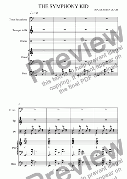 page one of The Symphony Kid (quintet)