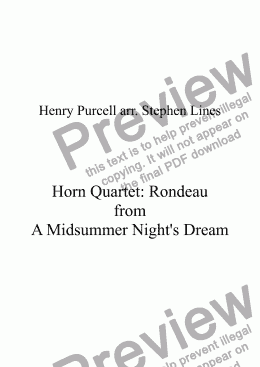 page one of Horn Quartet: Rondeau (from a Midsummer Night’s Dream)