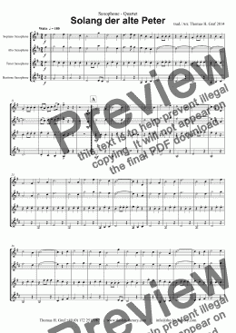 page one of Solang der alte Peter - Saxophone Quartet