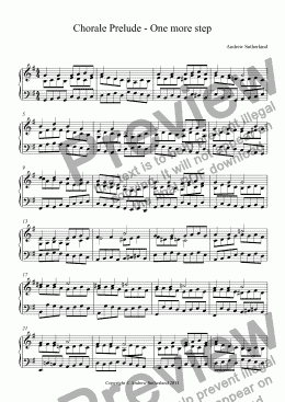 page one of Chorale Prelude - One more step