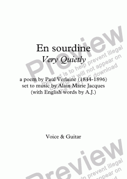 page one of En sourdine (A. Jacques / Verlaine) - bilingual