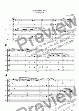 page one of Satie: Gnossienne No.2 (wind quintet)