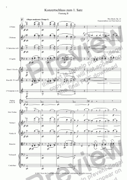 page one of Bruch: Violin Concerto No. 1 in G Minor, Op. 26: I. concert ending by Yoon Jae Lee (Version B for Orchestra)