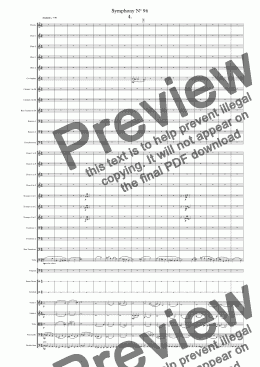 page one of Symphony No 96 4th movt