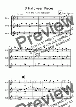 page one of 3 Halloween Pieces for Flute Trio