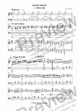page one of Ballet: Snow White Complete Piano reduction
