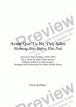 page one of Avant Que Tu Ne T’en Ailles (A. Jacques / Verlaine) - Bilingual