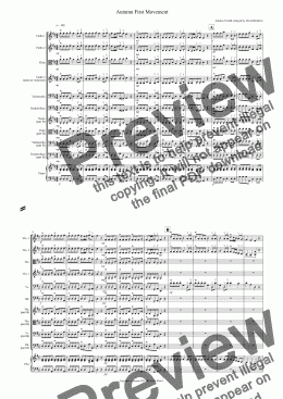 page one of Autumn "Four Seasons" for Beginner and Advanced String Orchestra