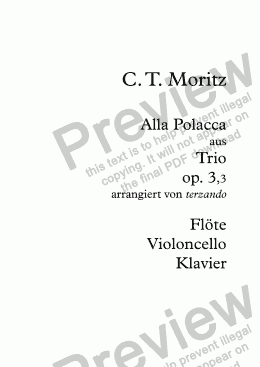 page one of Moritz, C. T., Klaviertrio op. 3, daraus: III. Alla Polacca