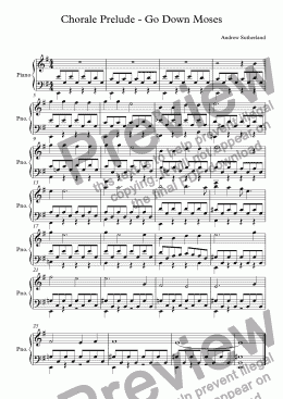 page one of Chorale Prelude - Go Down Moses(1)
