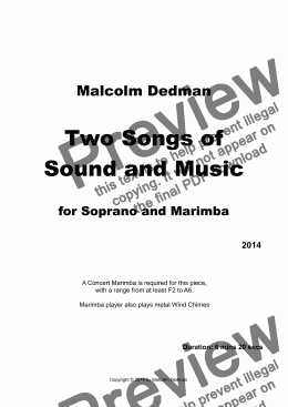 page one of Two Songs of Sound and Music