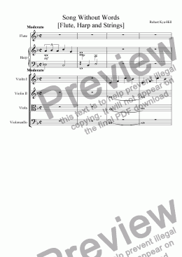page one of Song Without Words  # 35   [Flute, Harp, and strings]