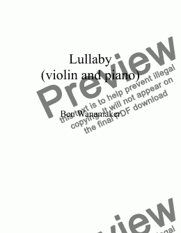 page one of Lullaby (violin and piano)