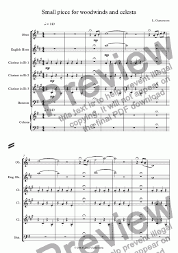 page one of Small piece for woodwinds and celesta