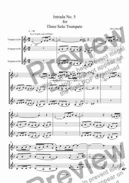 page one of Intrada No. 5  for   Three Solo Trumpets