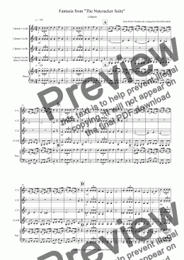 page one of March (Fantasia from the Nutcracker) for Clarinet Quartet