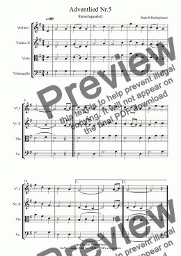page one of Adventweise Nr.5 Streichquartett
