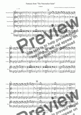 page one of March (Fantasia from the Nutcracker) for Recorder Quartet