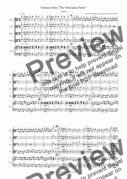 page one of March (Fantasia from the Nutcracker) for Viola Quartet