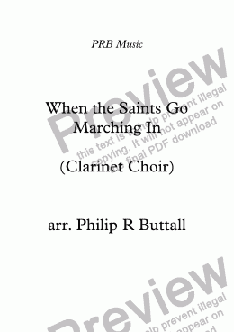 page one of When the Saints Go Marching In (Clarinet Choir)