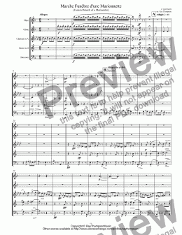 page one of Gounod: Marche Funèbre d’une Marionnette (Funeral March of a Marionette)(Hitchcock Theme) arr. wind quintet