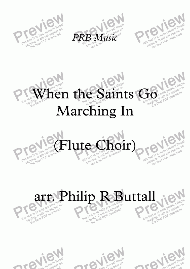 page one of When the Saints Go Marching In (Flute Choir)