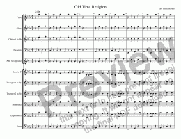 page one of Old Time Religion - for small wind band