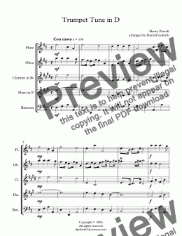 page one of Trumpet Tune in D
